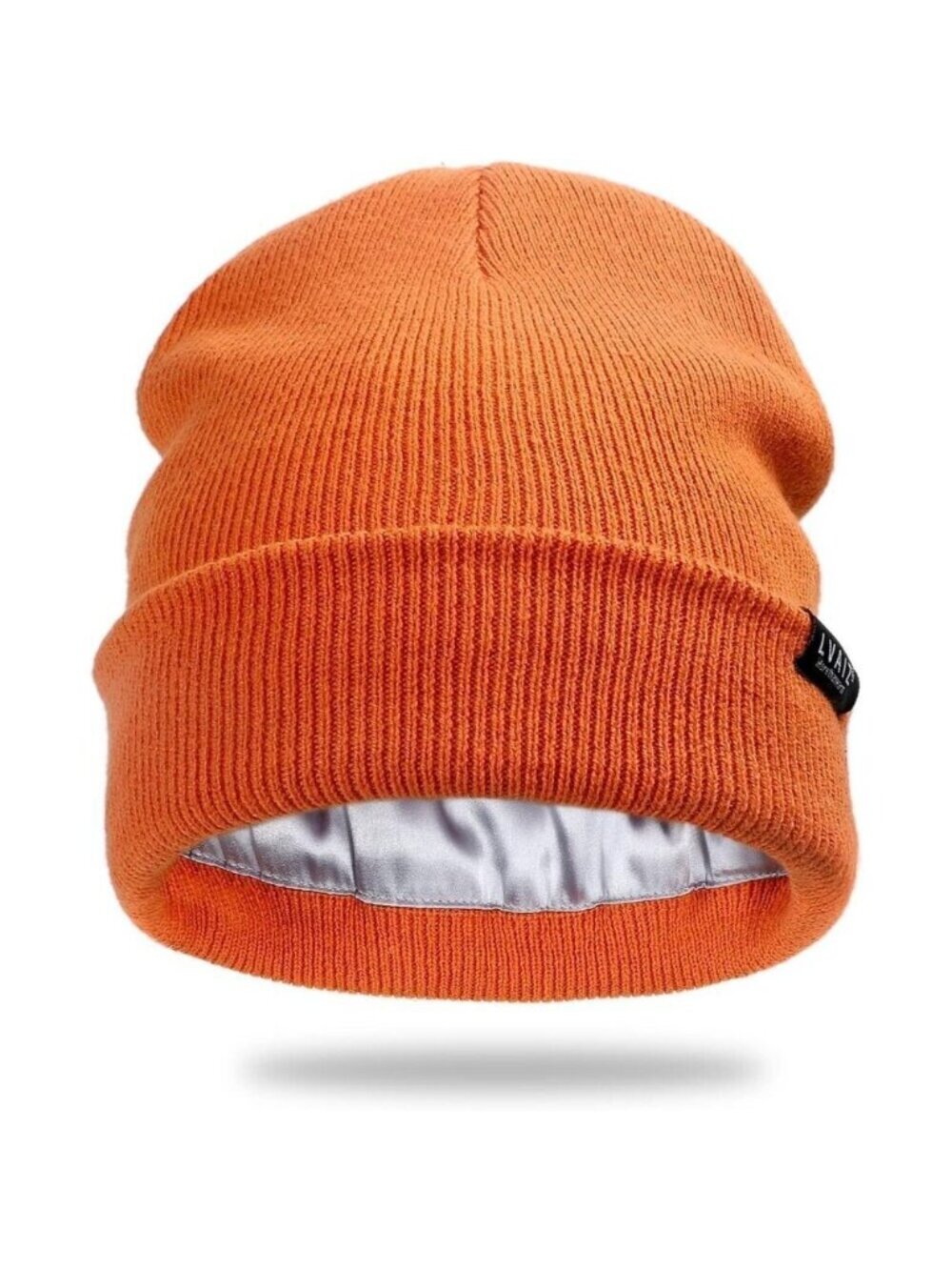 🆕 Women Orange Winter Beanie Hat Unisex Cotton Knitted Cuffed Slouchy Skull Cap